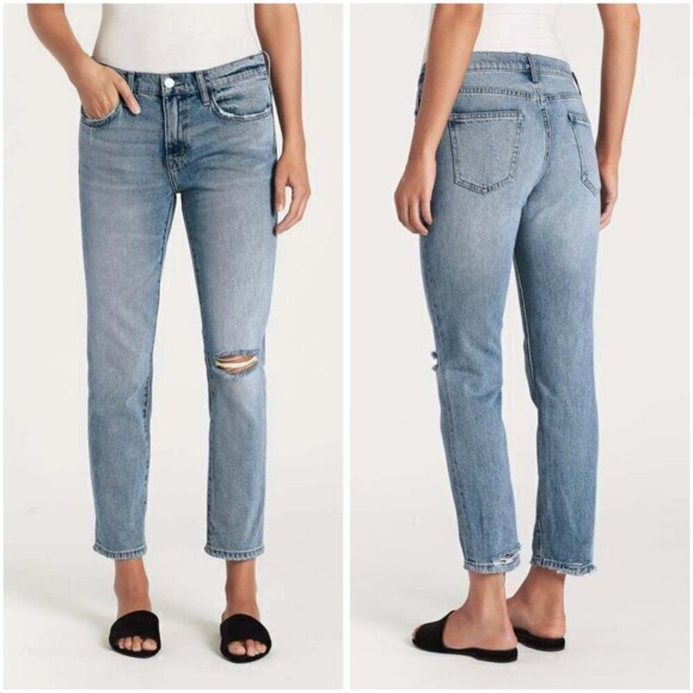 Current Elliott Women's The Fling Jeans in 2 Year Destroy Light Wash Size 27